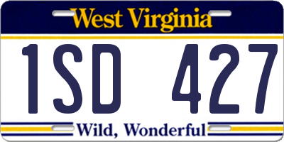 WV license plate 1SD427