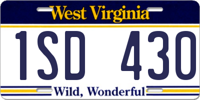 WV license plate 1SD430