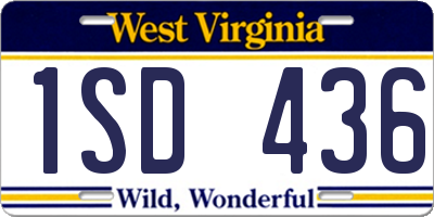 WV license plate 1SD436