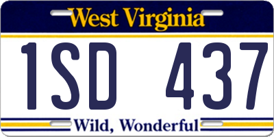 WV license plate 1SD437