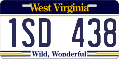 WV license plate 1SD438