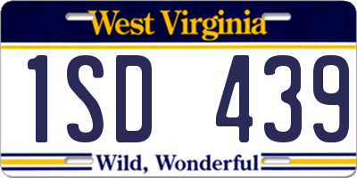 WV license plate 1SD439