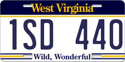 WV license plate 1SD440