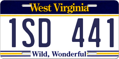 WV license plate 1SD441