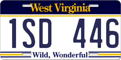 WV license plate 1SD446
