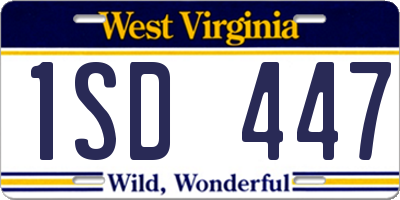 WV license plate 1SD447