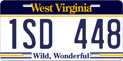 WV license plate 1SD448
