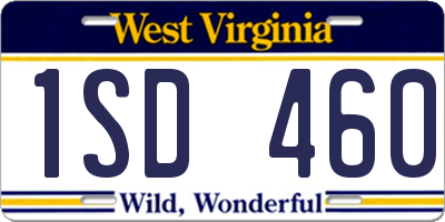 WV license plate 1SD460