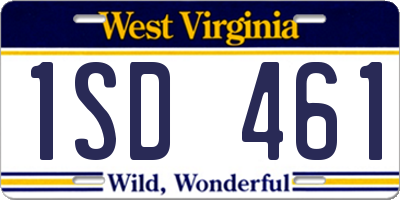 WV license plate 1SD461