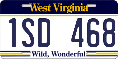 WV license plate 1SD468