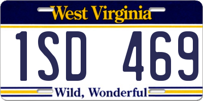 WV license plate 1SD469