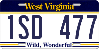 WV license plate 1SD477