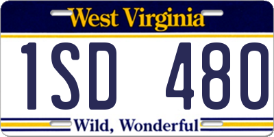 WV license plate 1SD480