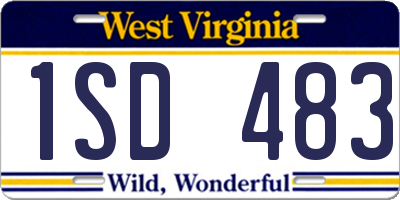 WV license plate 1SD483