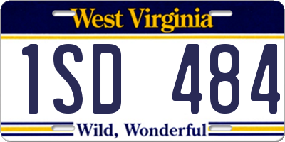 WV license plate 1SD484