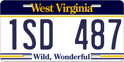 WV license plate 1SD487