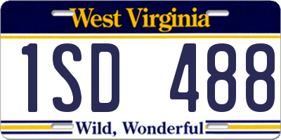 WV license plate 1SD488