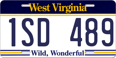 WV license plate 1SD489