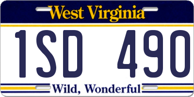WV license plate 1SD490