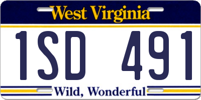 WV license plate 1SD491