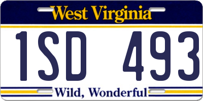 WV license plate 1SD493