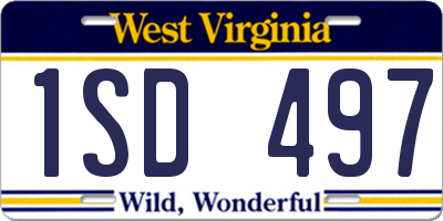 WV license plate 1SD497