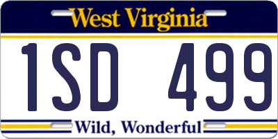 WV license plate 1SD499