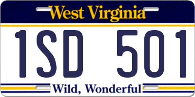 WV license plate 1SD501