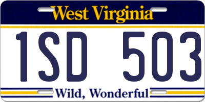 WV license plate 1SD503