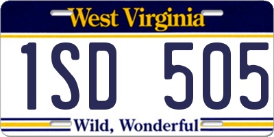 WV license plate 1SD505