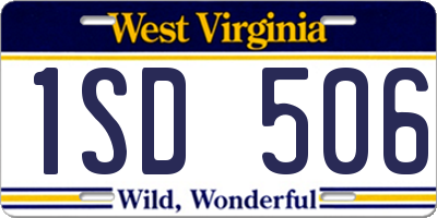 WV license plate 1SD506