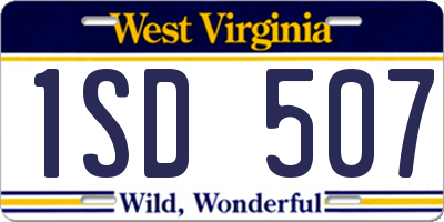 WV license plate 1SD507