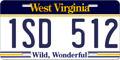WV license plate 1SD512