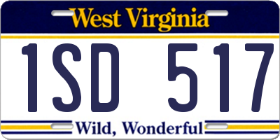 WV license plate 1SD517