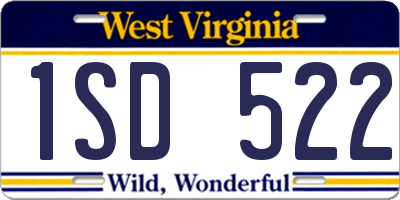 WV license plate 1SD522