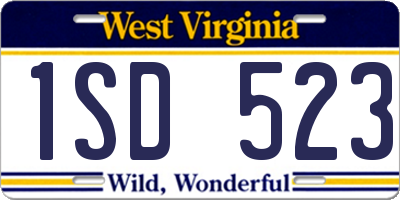 WV license plate 1SD523