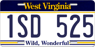 WV license plate 1SD525