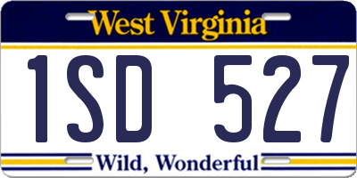 WV license plate 1SD527