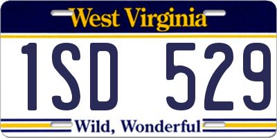 WV license plate 1SD529