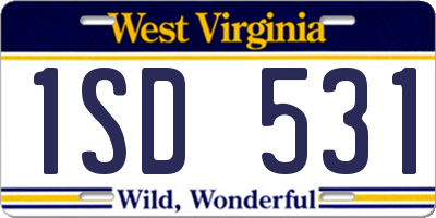 WV license plate 1SD531