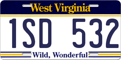 WV license plate 1SD532