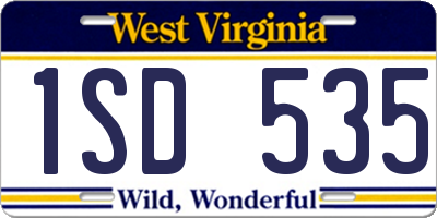 WV license plate 1SD535