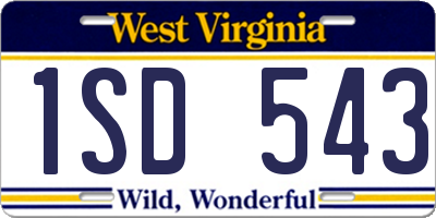 WV license plate 1SD543