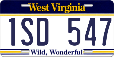 WV license plate 1SD547