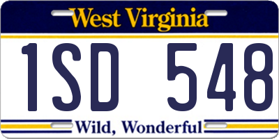 WV license plate 1SD548