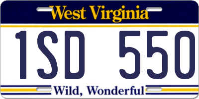 WV license plate 1SD550