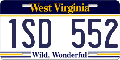 WV license plate 1SD552