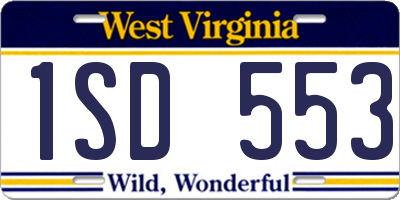 WV license plate 1SD553