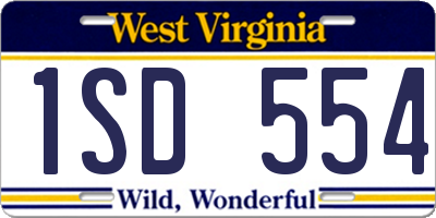 WV license plate 1SD554