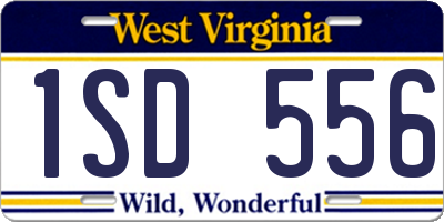 WV license plate 1SD556